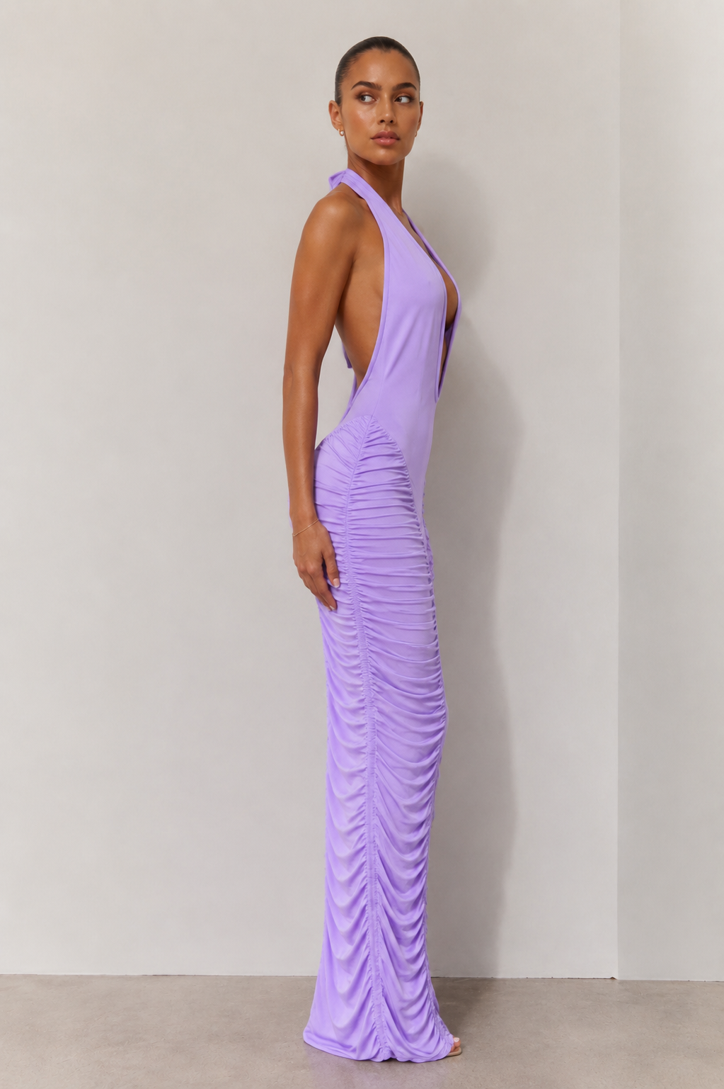 Amelia Lilac Siren Ruched Gown