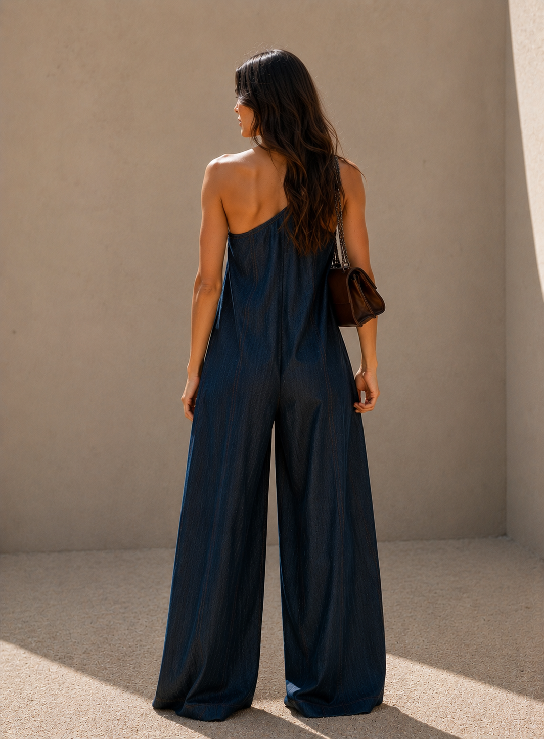 Noelle One-Shoulder Draped Jumpsuit