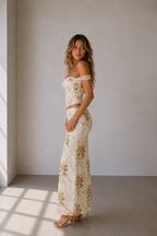 Élodie Ivory Floral Corset Two-Piece Set