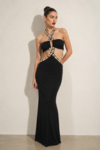 Seraphina Embellished Cut-Out Evening Gown