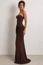 Alessia Draped Corset Maxi Dress – Sky Blue