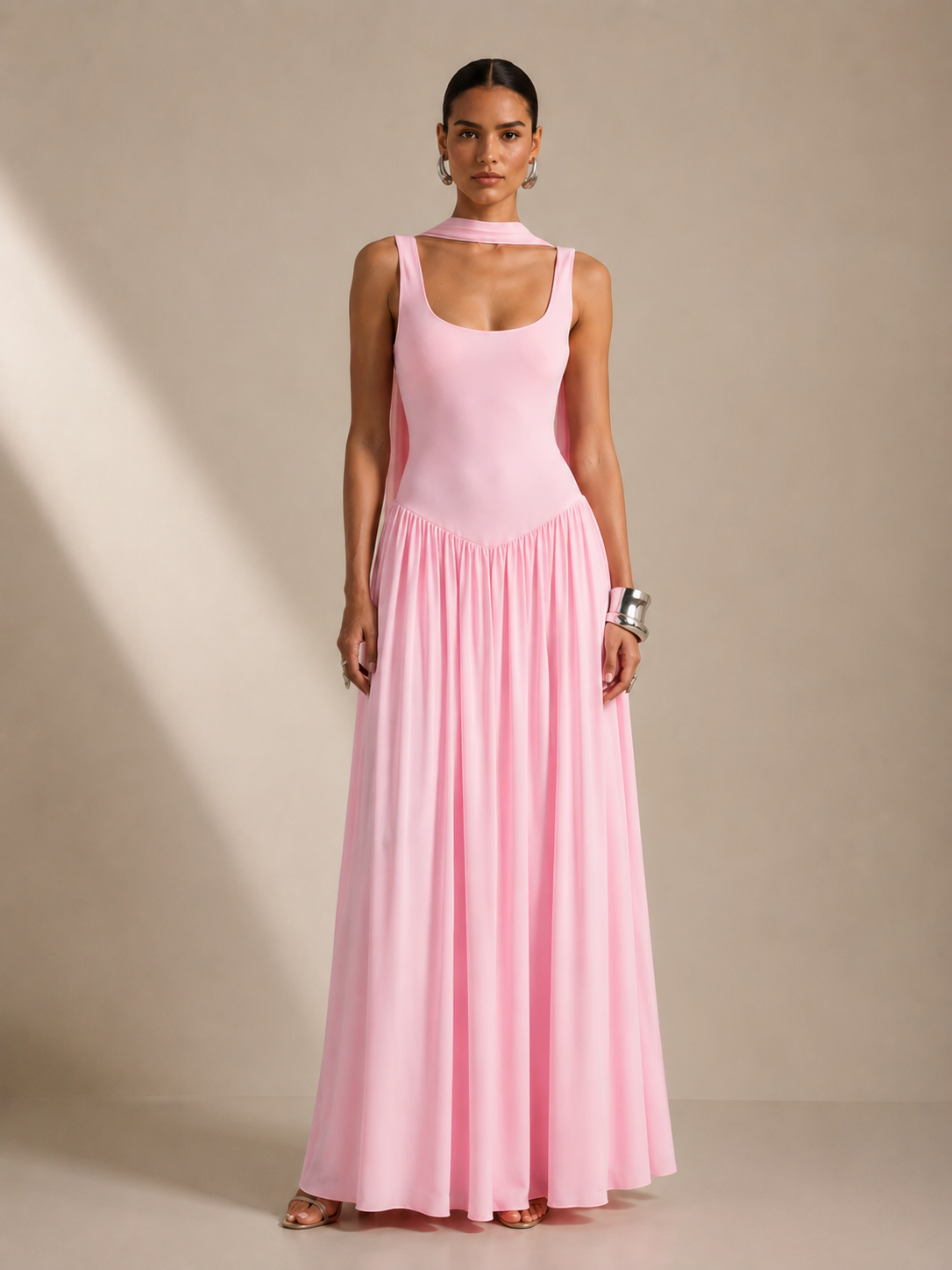 Elena Scarf Maxi Dress.