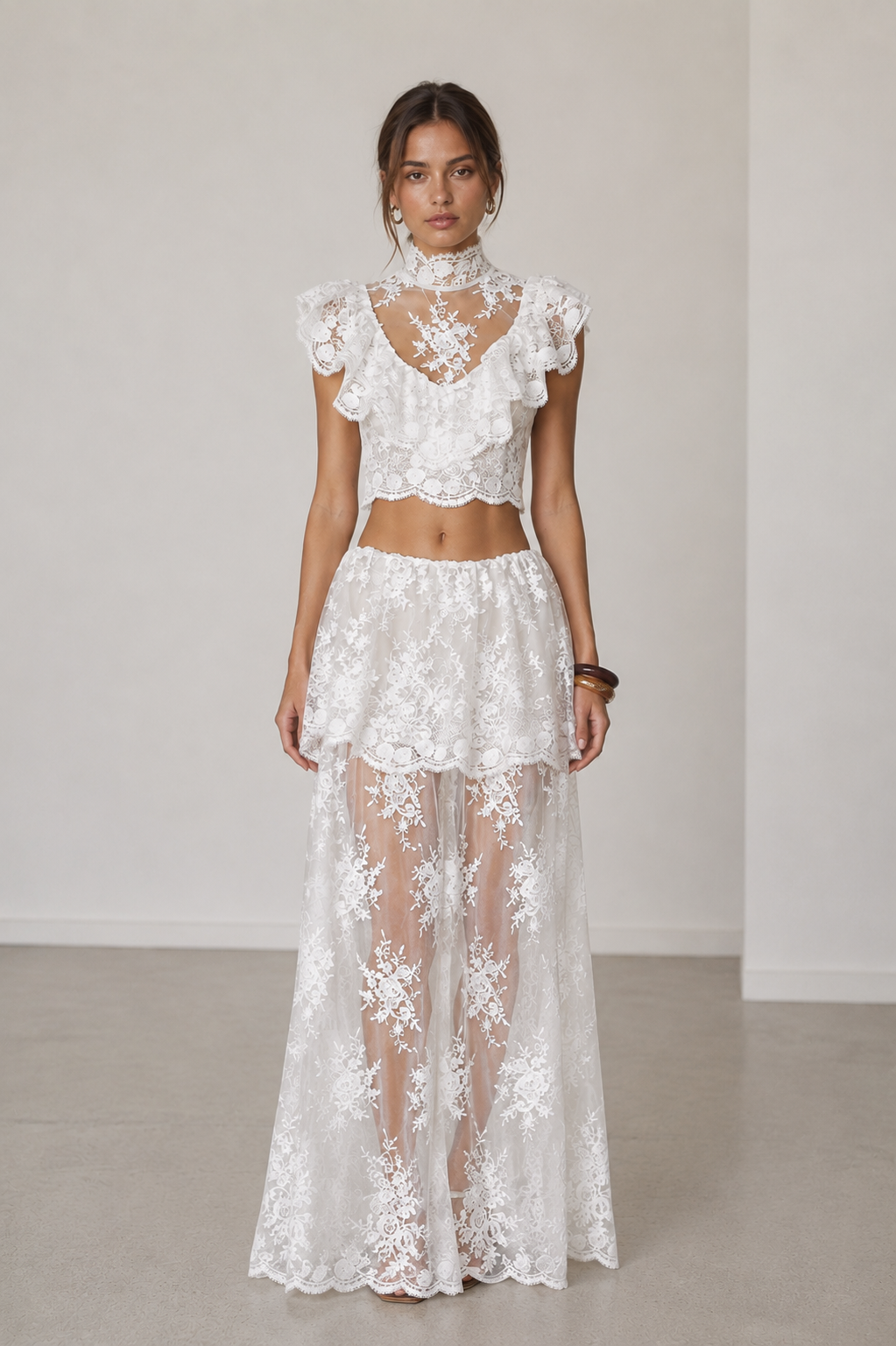 Seraphina White Lace Two-Piece Set