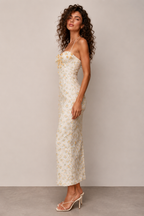 Daisy Bloom Corset Maxi Dress