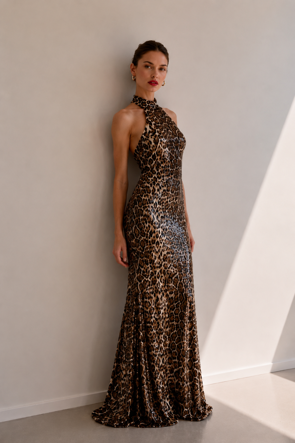 Savannah Leopard Sequin Gown
