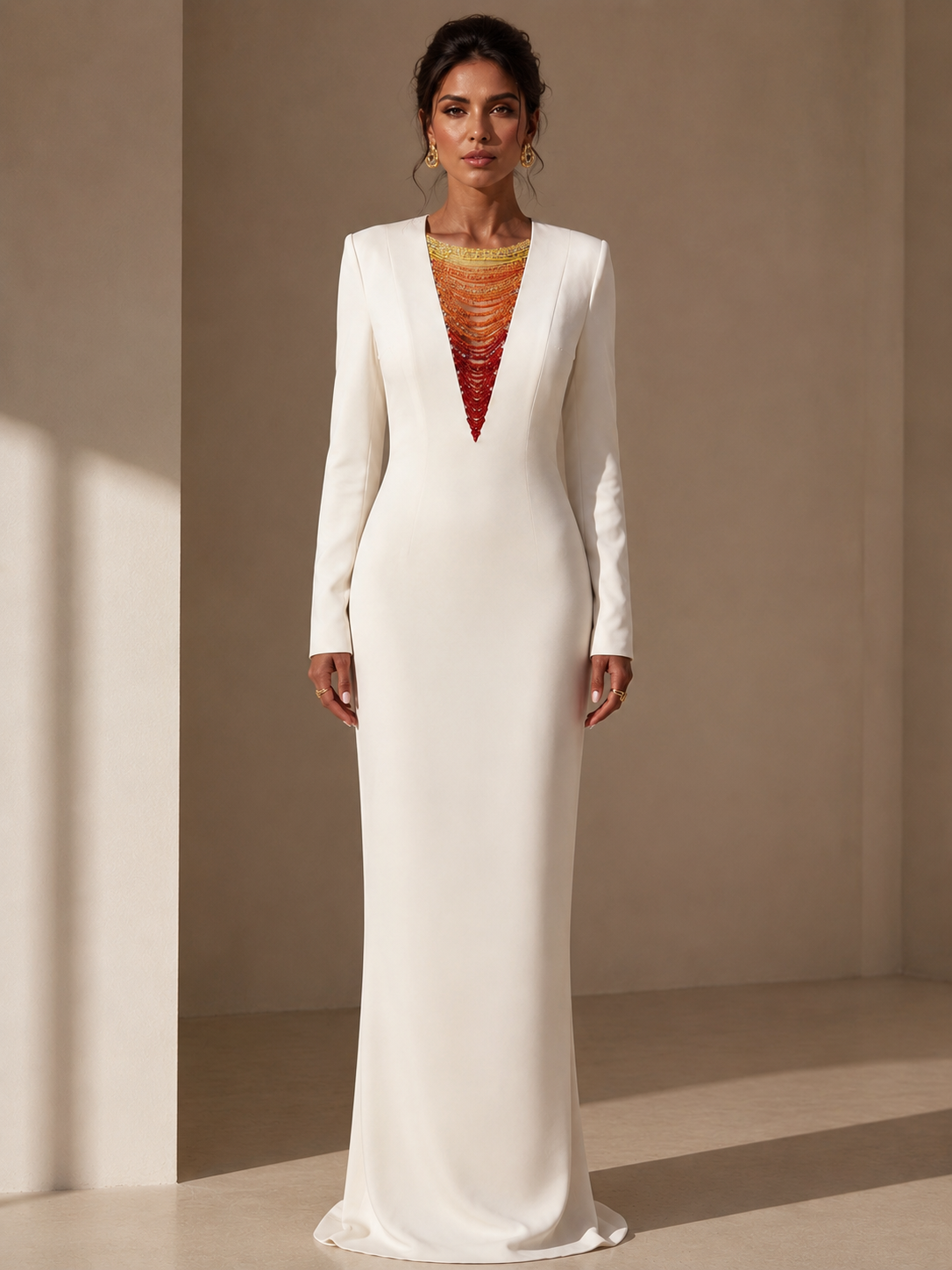 Aurelia Sunset Embellished Gown