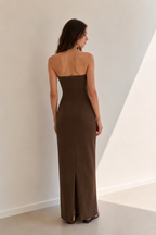 Éclat Chocolate Sculpt Maxi Dress