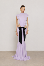 Celestina Lilac Bow Cut-Out Gown
