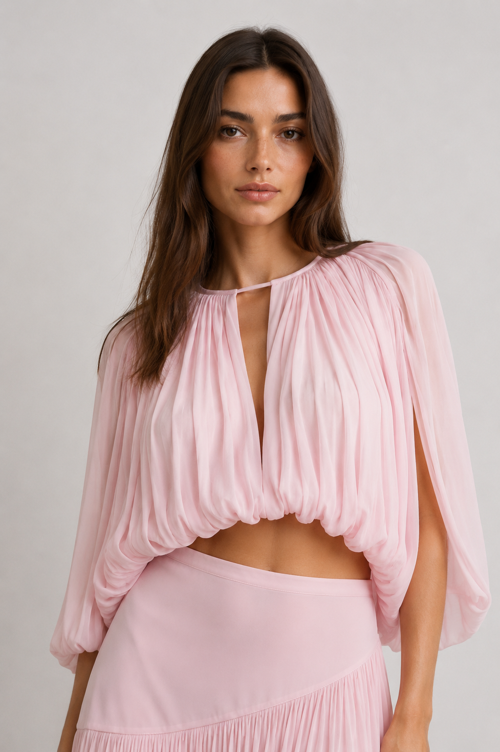 Aurora Pleated Chiffon Set