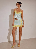 Isla Sequin Lace Set – Mint Glow