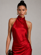 Scarlett Satin Halter Maxi Dress