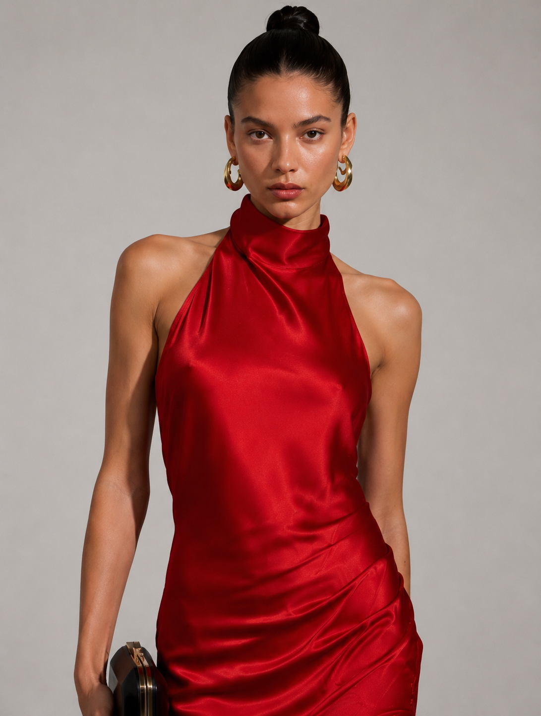 Scarlett Satin Halter Maxi Dress
