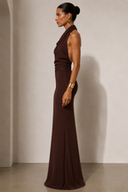 The Verona Chocolate Halter Gown