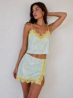 Isla Sequin Lace Set – Mint Glow