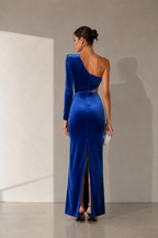 Sapphire Muse One-Shoulder Maxi Dress