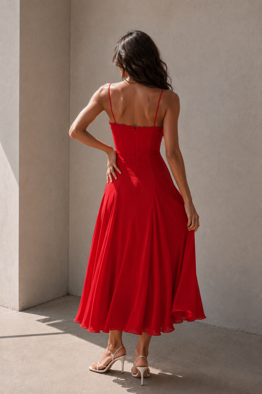 Élodie Lace-Up Midi Dress