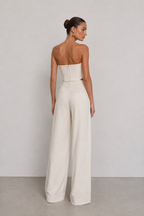 Rosalie Ivory Corset Wide-Leg Set