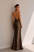 Savannah Leopard Sequin Gown