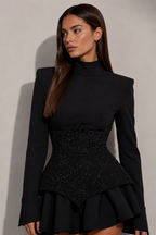 Valentina Noir Embellished Mini Dress
