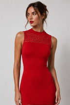 Noir Éclipse Knit Midi Dress