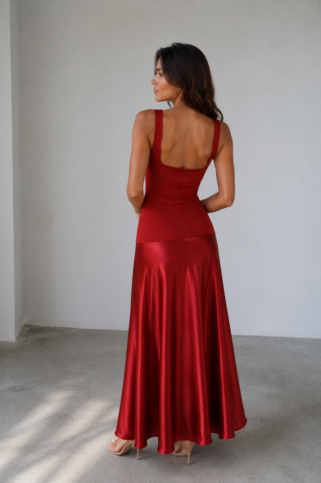Scarlett Satin Contrast Maxi Dress
