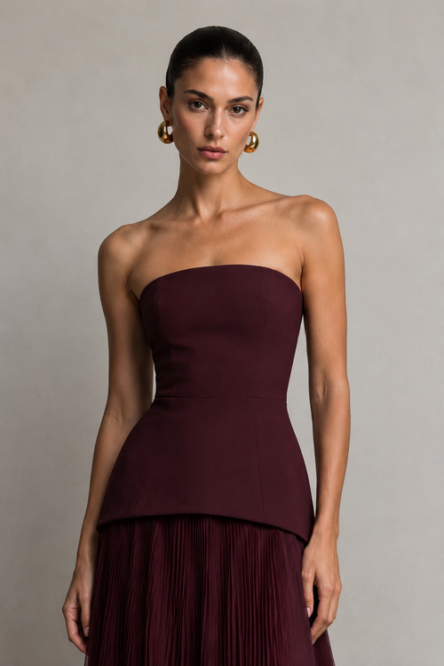 Astera Pleated Floral Gown