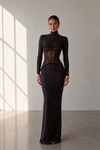 Noir Amara Mesh Corset Maxi Dress