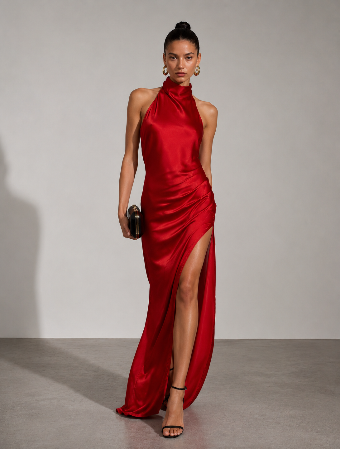 Scarlett Satin Halter Maxi Dress