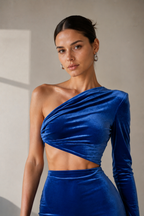 Sapphire Muse One-Shoulder Maxi Dress