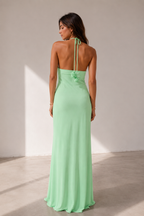Luvéa Mint Rosette Maxi Dress