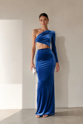 Sapphire Muse One-Shoulder Maxi Dress