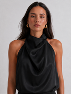 Charlotte Satin Halter Two-Piece Set