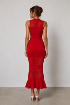 Noir Éclipse Knit Midi Dress
