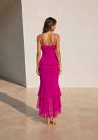 Valentina Fuchsia Ruffle Dress