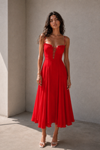 Élodie Lace-Up Midi Dress
