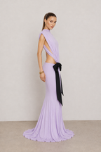Celestina Lilac Bow Cut-Out Gown
