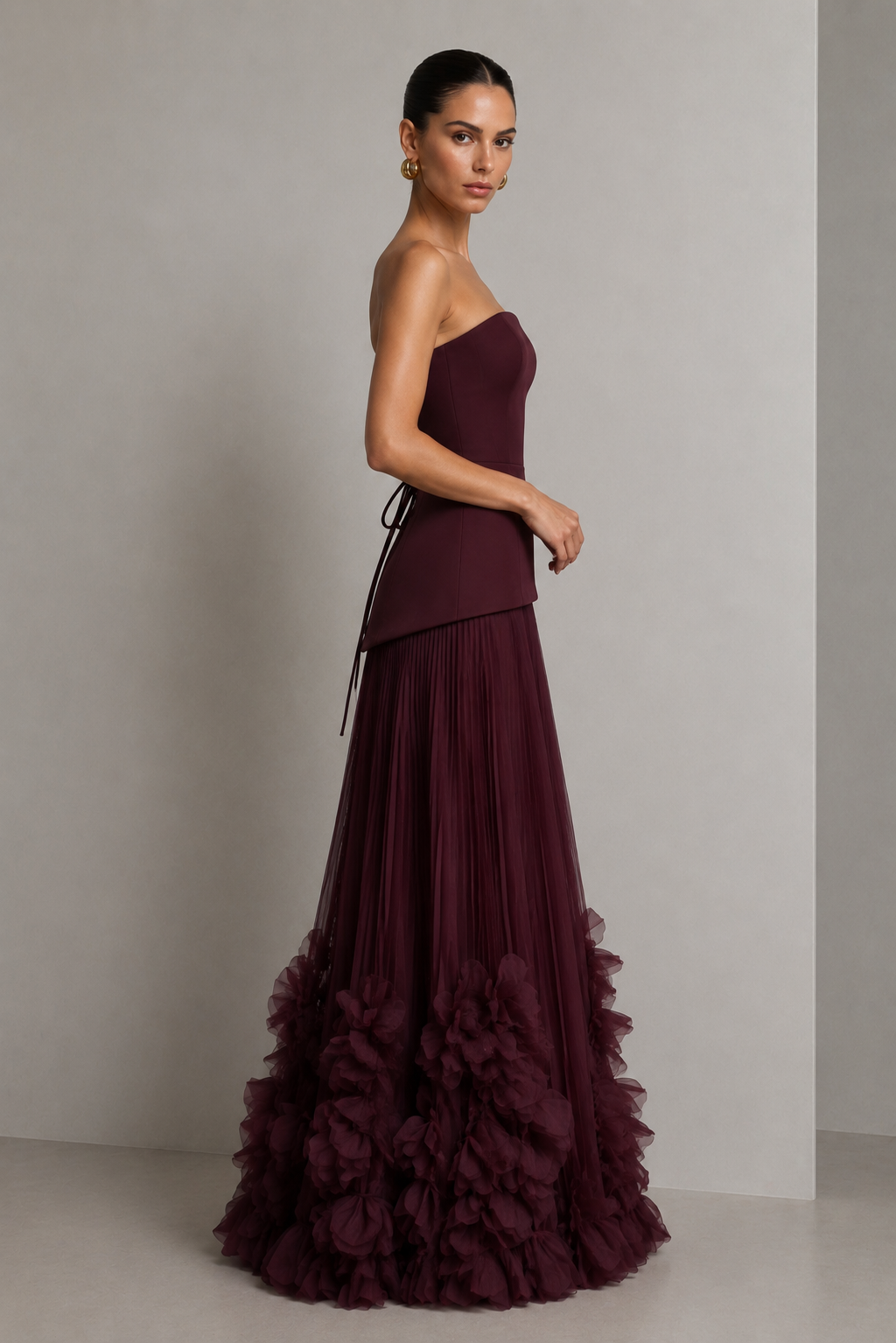 Astera Pleated Floral Gown