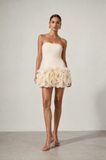 Élodie Rosette Mini Dress – Ivory