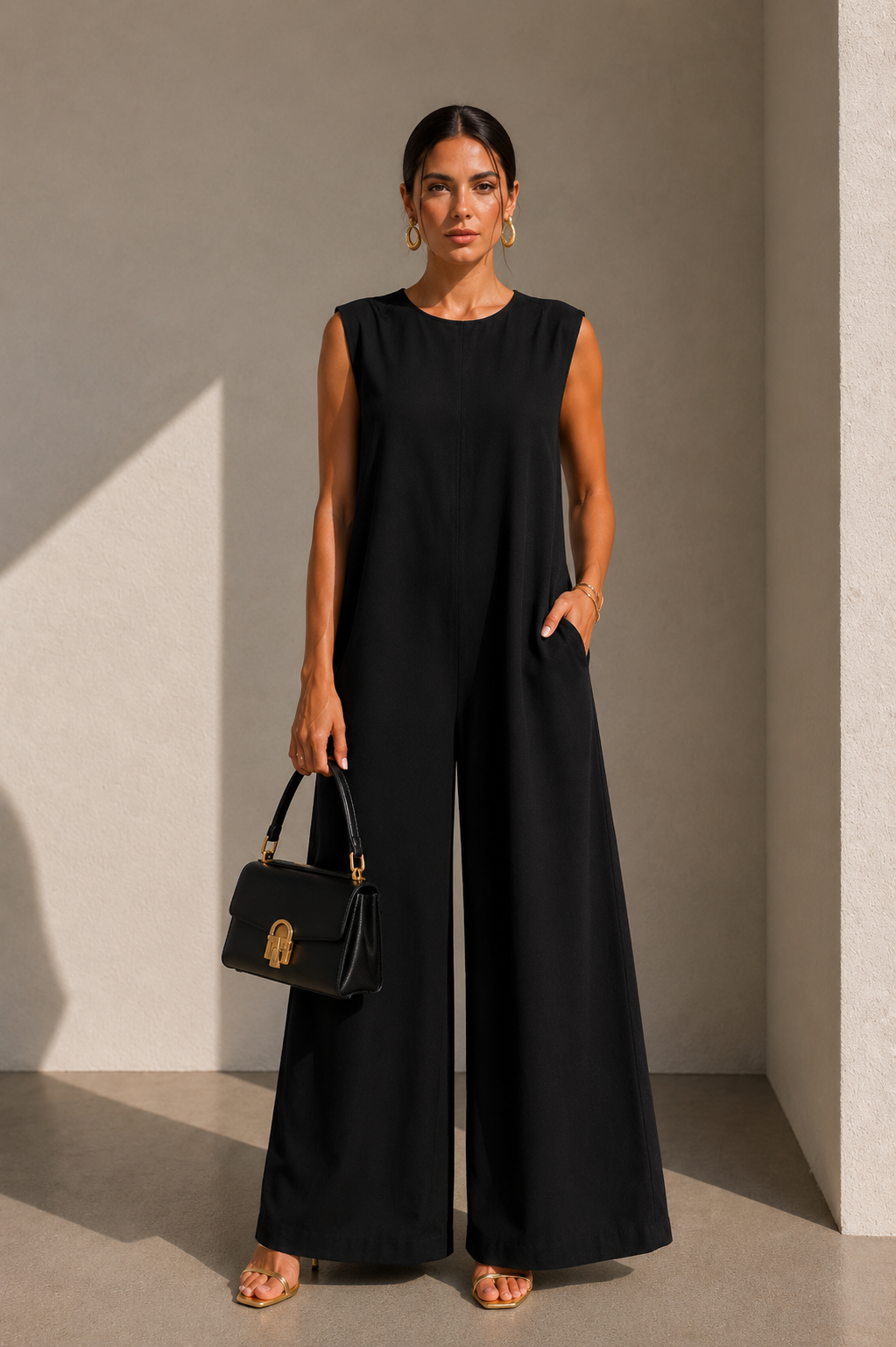 Amara Wide-Leg Sleeveless Jumpsuit