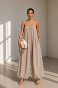 Selene Strapless Draped Jumpsuit