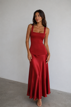 Scarlett Satin Contrast Maxi Dress