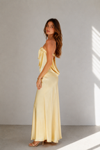 Liora Satin Draped Maxi Dress