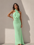 Luvéa Mint Rosette Maxi Dress