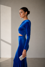 Sapphire Muse One-Shoulder Maxi Dress