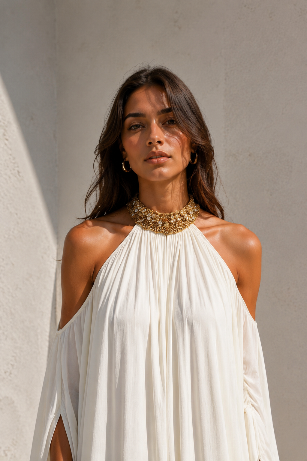 Serena White Embellished Maxi Dress