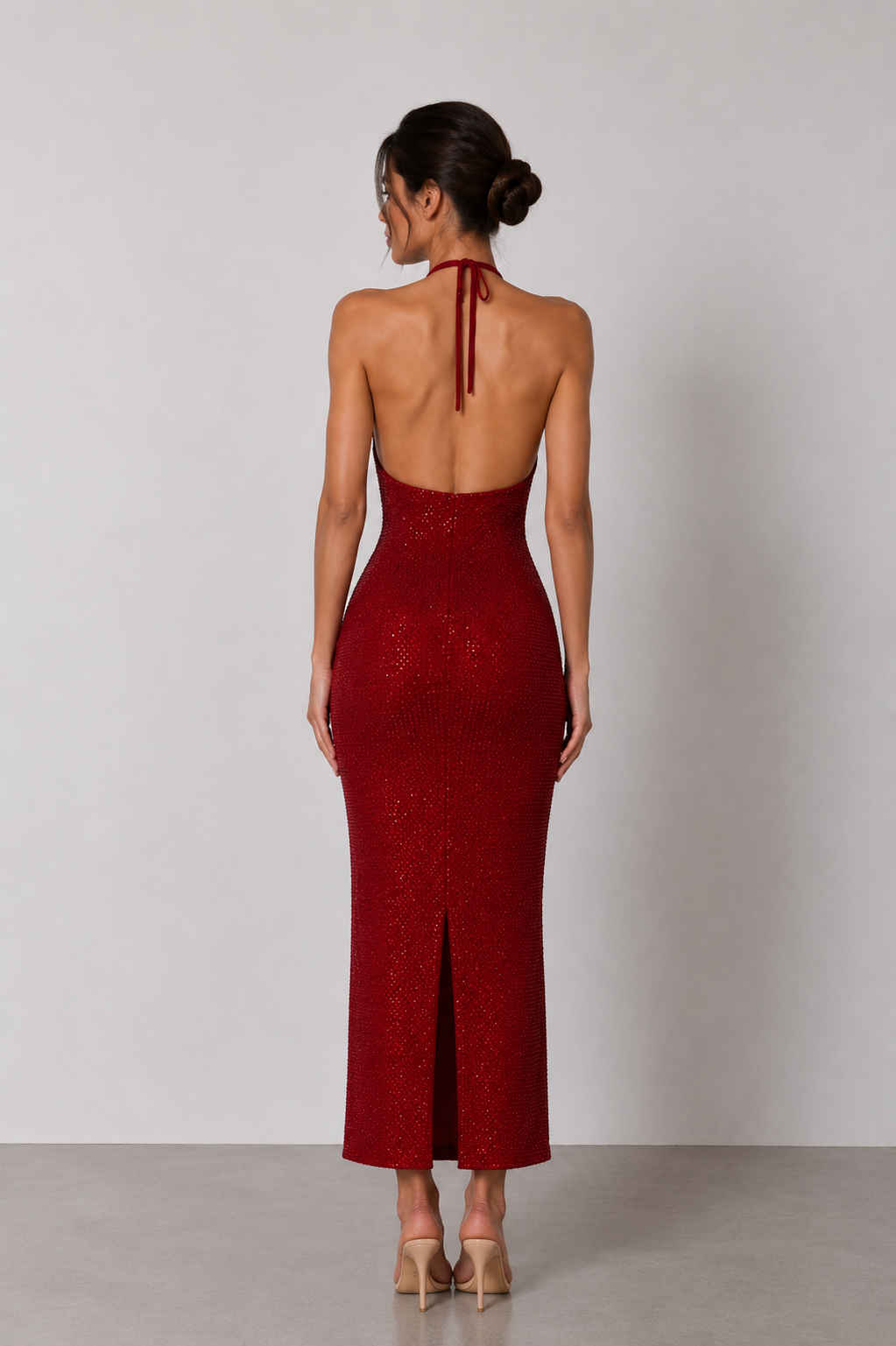 Rosalia Crystal Halter Gown