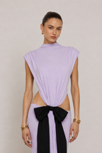 Celestina Lilac Bow Cut-Out Gown