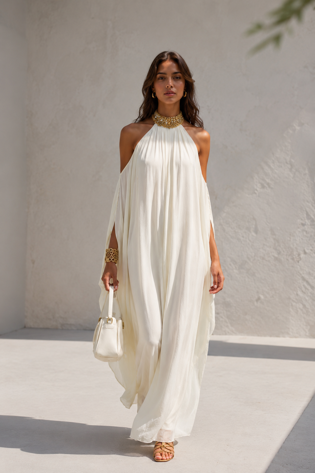 Serena White Embellished Maxi Dress