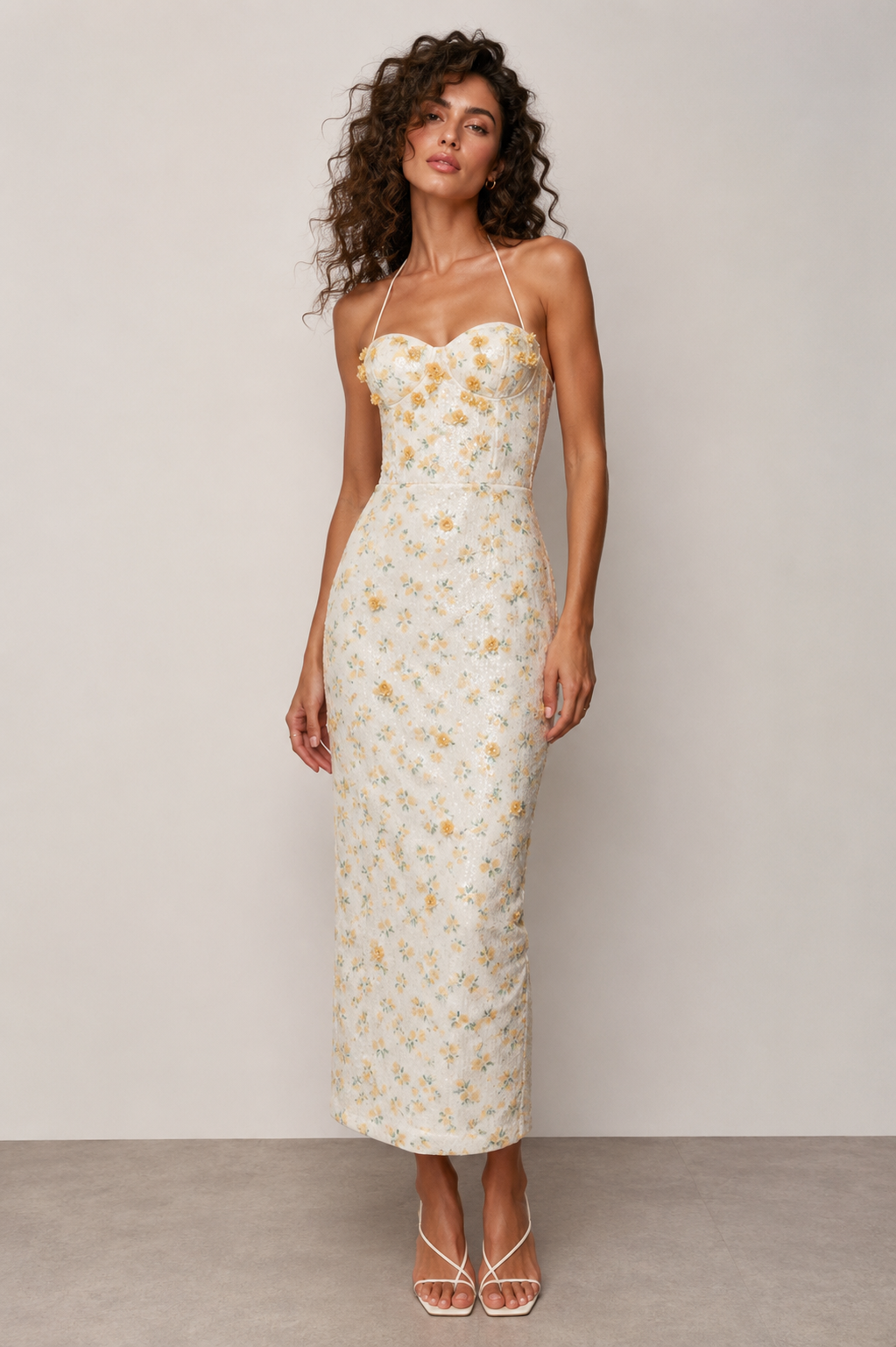 Daisy Bloom Corset Maxi Dress