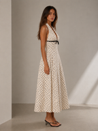 Amélie Halter Polka Midi Dress
